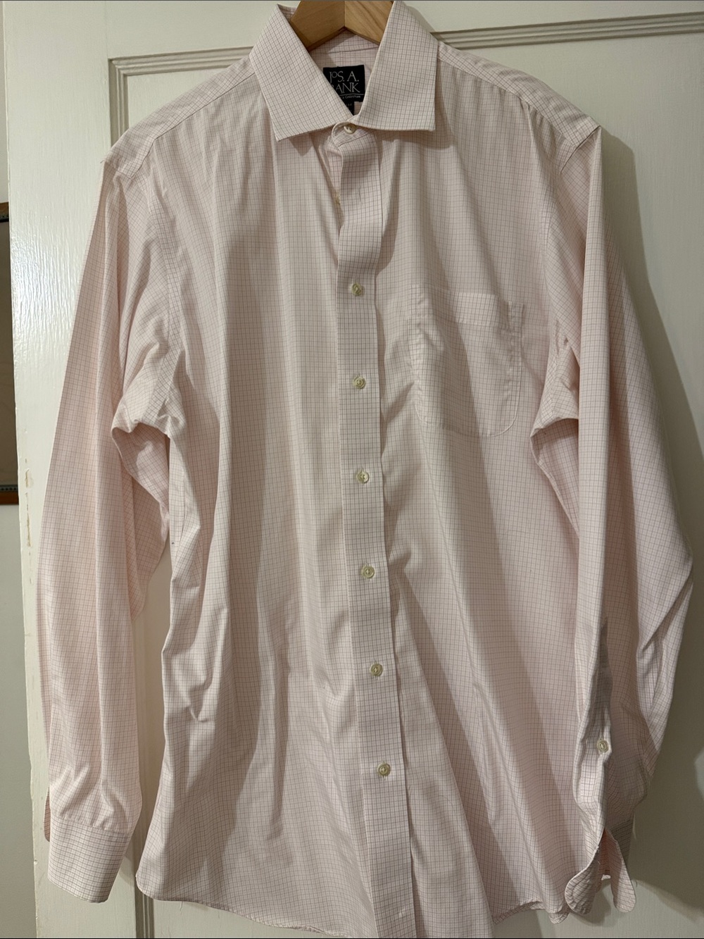 Jos. A. Bank Light Pink Windowpane Dress Shirt
